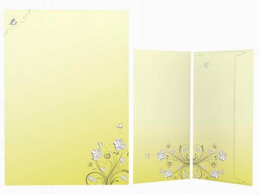 Motivpapier-Serie Motivpapier Blumenornamente Briefpapier mit Motiv